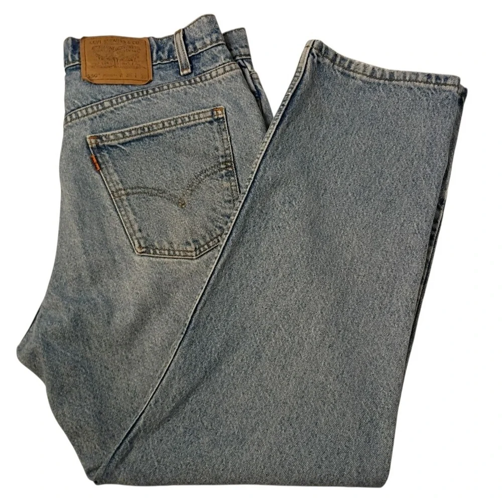 Vtg Levi's 550 Jeans Mens 36x30 Blue Relaxed Faded Orange Tab‎ Cotton Denim 90s